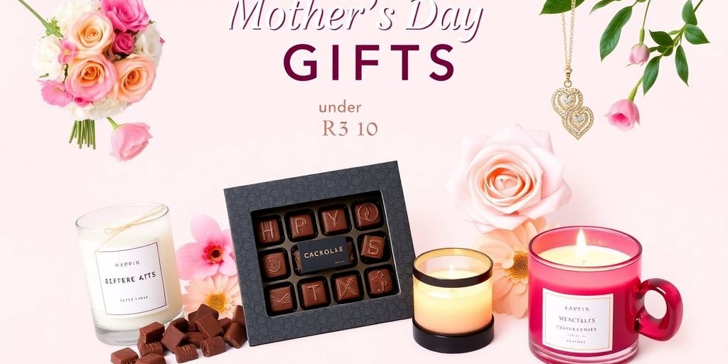 Colagem de presentes para o Dia das Mães até R$ 150.