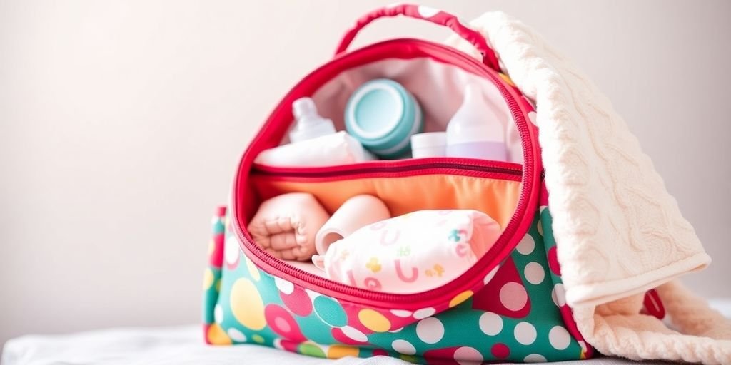 Bolsa de pré-natal com itens essenciais para o bebê.